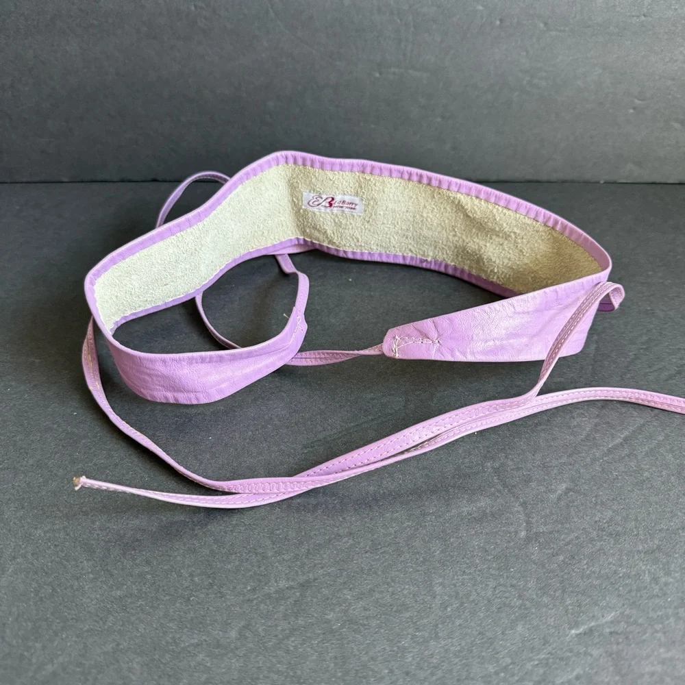 Vintage Lavender Leather Wrap Belt Tie Purple Ed Barry New York Womens One Size‎